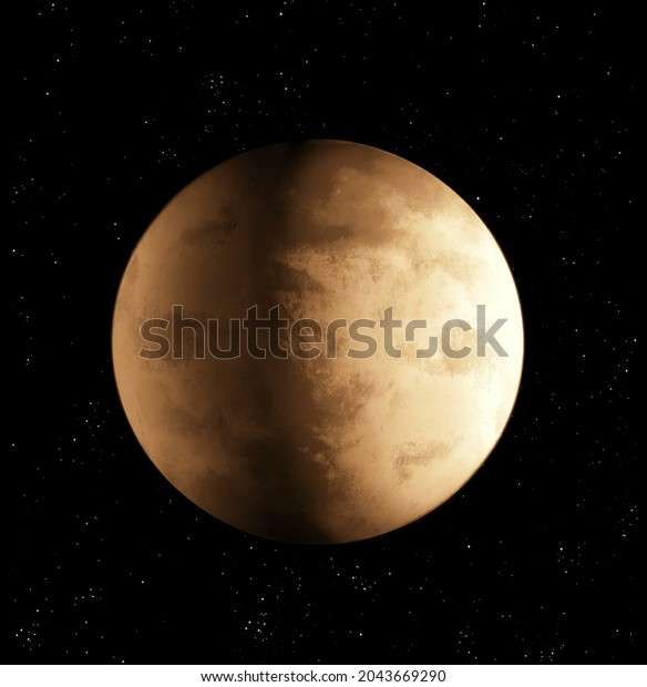 Planetary moon on a black\
background 