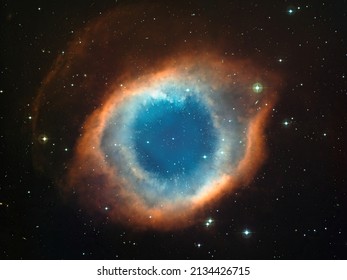 Planetary nebula Helix NGC 7293. Elements of this picture furnished by ESO - Shutterstock ID 2134426715