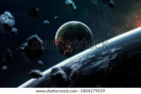 Planets in deep space. This image elements furnished by NASA