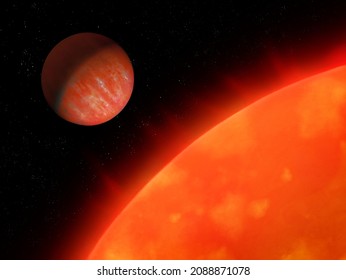 The Planet's Orbit Is Close To The Star. A Hot Exoplanet Orbits A Red Supergiant. 