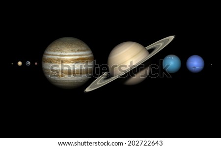 Planets Solar System On Black Rendered Stock Photo (Edit Now) 202722643 ...