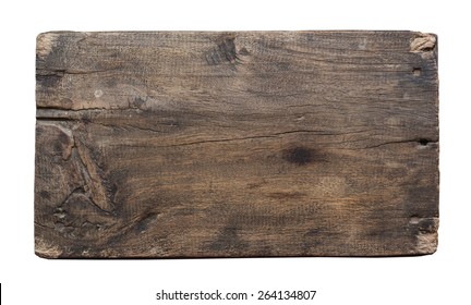 plank of old wood isolated on white background with Clipping Path.