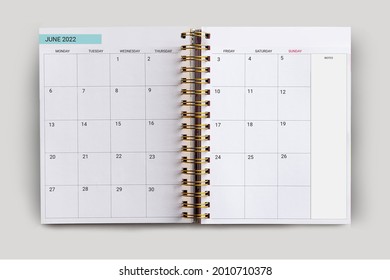 Planner Book Monthly Organizer For June 2022