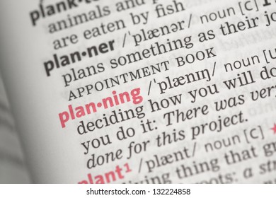 Planning definition in the dictionary