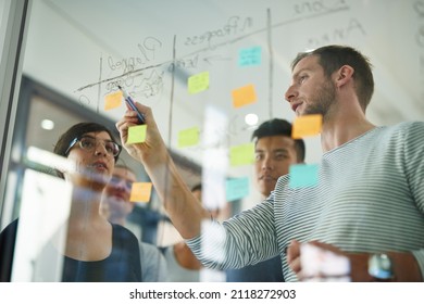 Planning is the first step. Cropped shot of a group of young designers planning on a glass board. - Shutterstock ID 2118272903