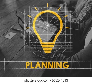 Planning Retirement Plan Bulb Icon Sign 