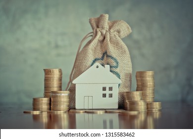  planning savings money of coins to buy a home, concept for property ladder, mortgage and real estate investment. for saving or investment for a house