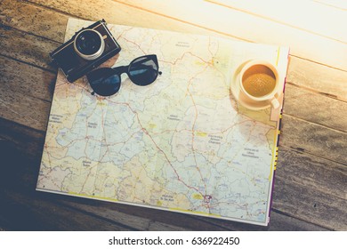Blurred Travel Trip Map Top View Stock Photo 636922447 | Shutterstock