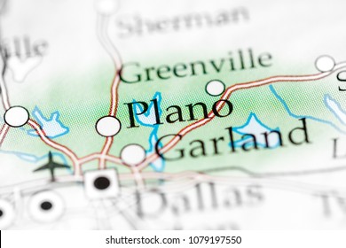 Plano, Texas, USA On A Map. 