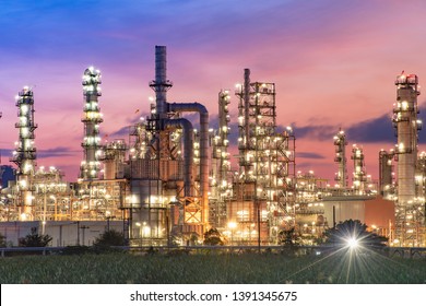 Oil​ Refinery​ And​ Petrochemical​ Plant At​ Sunrise​