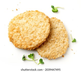 Plant Based Burger Patty With Grill Marks Isolated On White Background