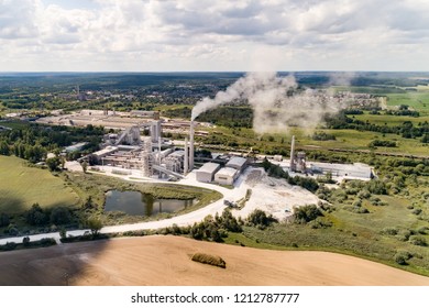 Plant For The Production Of Cement, Clinker And Gypsum. Aerial Photography.