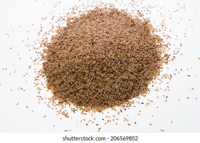 Plantago Ovata Seed  On White Background