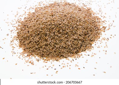 Plantago Ovata Seed  On White Background