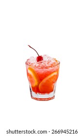 Planter's Punch Cocktail Isolated With Clipping Path