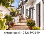 Plants on Streets in front of Residential Houses in Mijas, Malaga - Spain