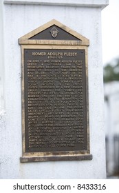 Plaque On The Tomb Of Homer Adolph Plessy, Of 