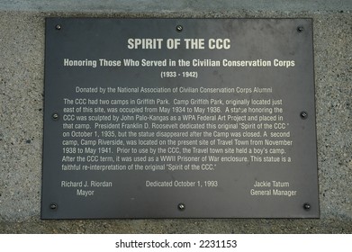 Plaque At Travel Town Museum, Los Angeles