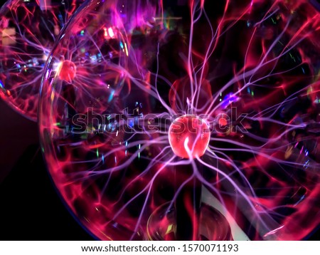 A plasma ball Image of Electric plasma education center.
