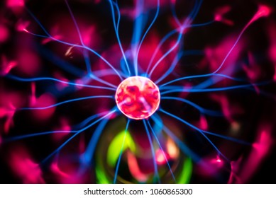 Plasma Ball Lamp Energy,sphere Concept For Power, Electricity, Science And Physics