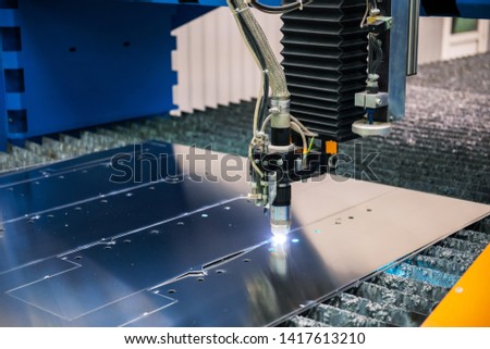 Plasma laser cutting machine at a metal factory