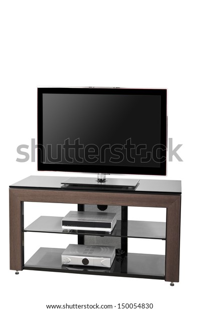 Plasma Tv On Stand Isolated On Stock Photo (Edit Now) 150054830