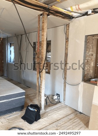 Plaster constructions with different elements