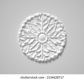 Plaster relief, embossed pattern white background. - Shutterstock ID 2134628717