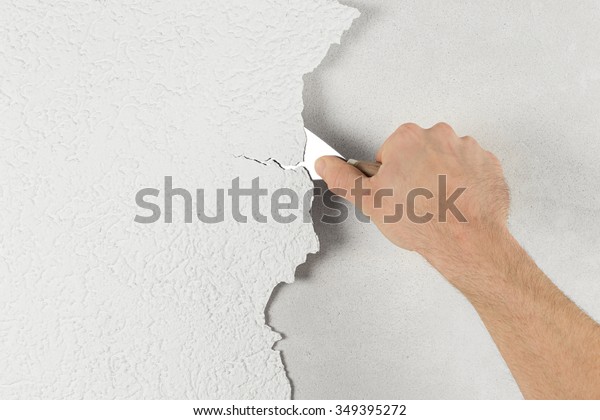 Plaster Removal Hand Spatula Stock Photo Edit Now 349395272