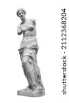 Plaster statue of Venus Milo. Beautiful woman Aphrodite sculpture solated on white background with clipping path