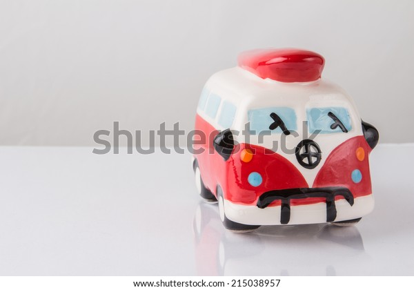 Plaster toy car - savings bank
