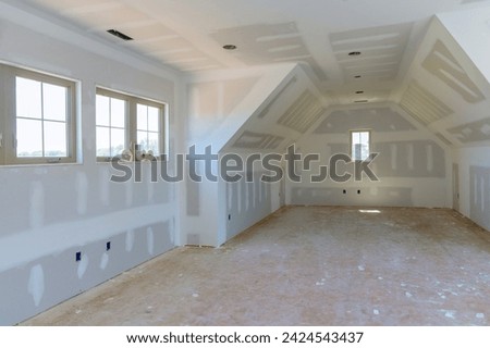 Plastering of drywall has been completed house is ready for painting