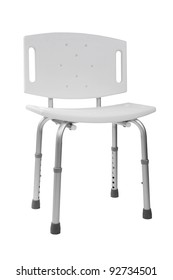 Plastic Adjustable Shower Chair Isolated On White