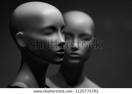 plastic and artificial model, mannequin. fashion and beauty, shopping, no makeup, business, partnership and team work, ai, robotic technology