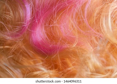 Plastic, Artificial Pink And Blond Hair