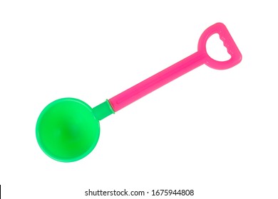 plastic for baby toy shovel or scoop isolated on white background with clipping path