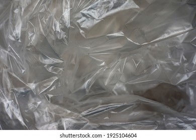 Plastic background. White plastic bag texture, macro. Copy space.