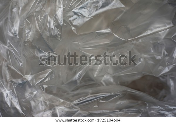 Plastic background. White plastic bag texture,\
macro. Copy space.