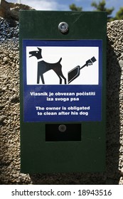 Plastic Bag Dispenser For Dog Poo In Park