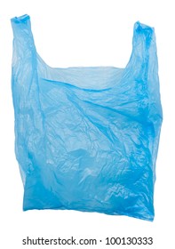 Plastic bag empty. Plastic bags are the cause of major environmental concerns. Object is isolated on white background without shadows.