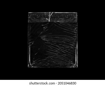 The Plastic Bag Is Insulated On A Black Background