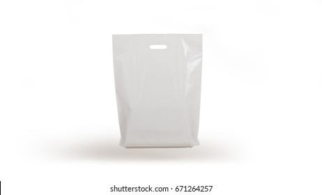 Plastic Bag Isolated On White Background, Gravity