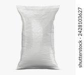 Plastic Bag Mockup, 25 kg Bag Mockup, Sand bag or white plastic canvas sack for rice or agriculture product