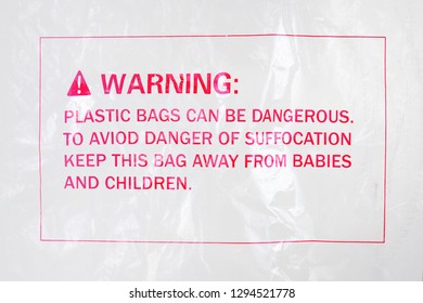 Plastic Bag Warning Sign On Packaging Stock Photo 1294521778 | Shutterstock