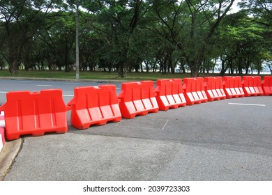 Plastic Barriers Form Wall On Road Stock Photo 2039723303 | Shutterstock