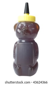 plastic bear filled with honey. The bear is a traditional design used by many manufacturers and is not a trademarked object.