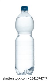 Plastic bootle with mineral water white isolated vertical format