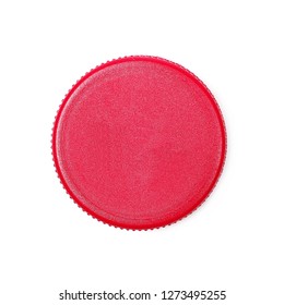 Plastic Bottle Cap For Juice Isolated On White, Top View