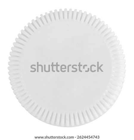 Plastic bottle cap white on white background.