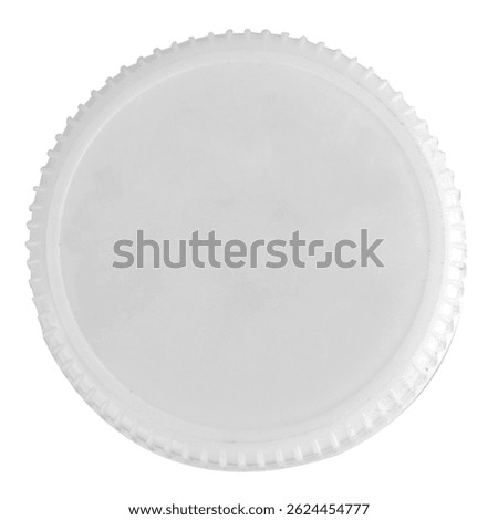 Plastic bottle cap white on white background.